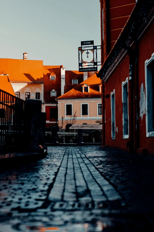 an old brick street that looks like it is made of bricks