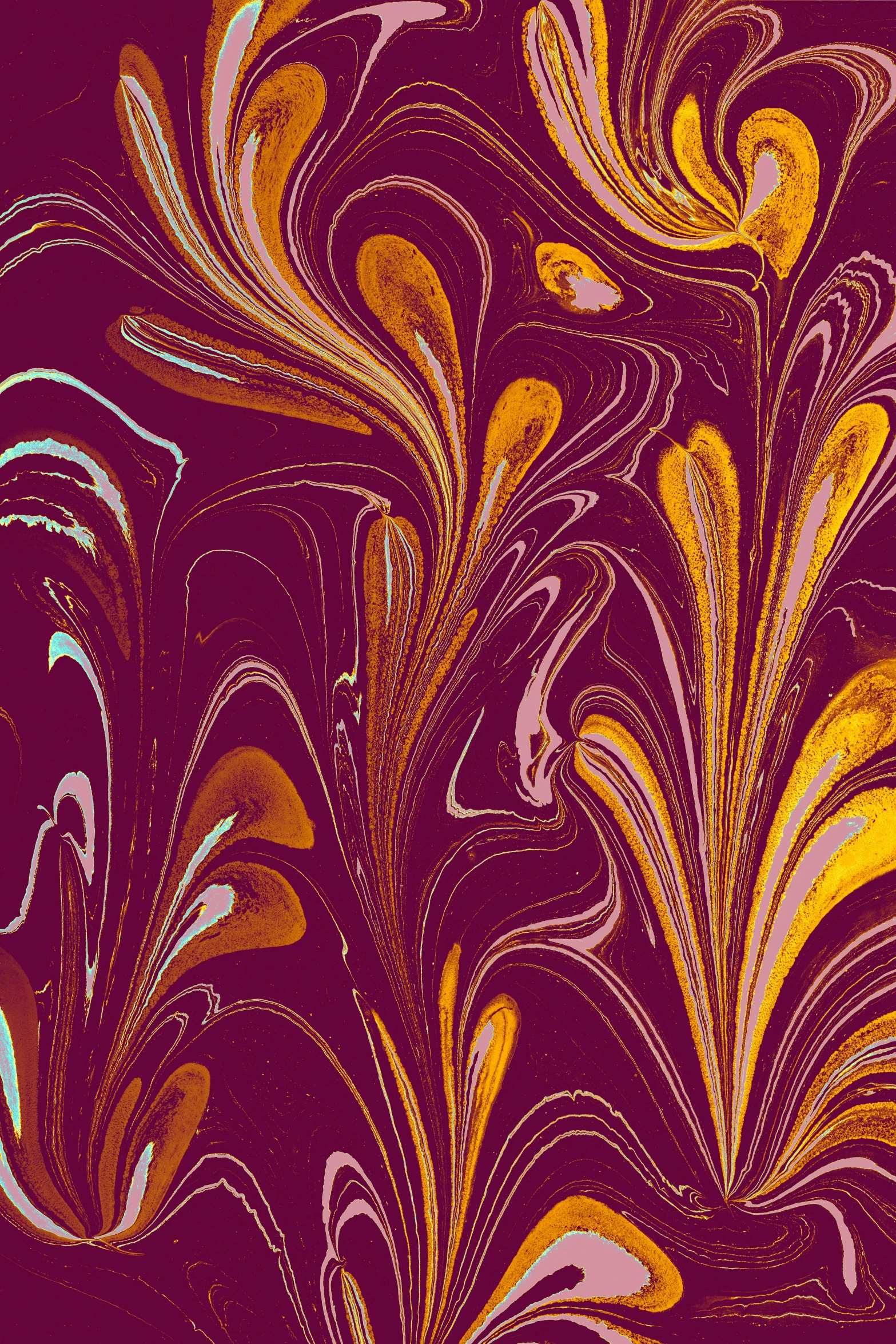 purple and orange texture in the center of a square pattern