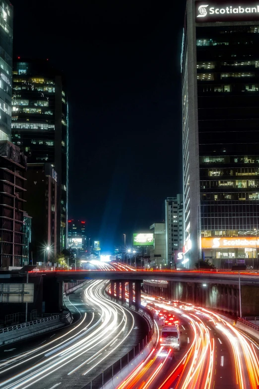 busy roadway in front of big city skyscrs