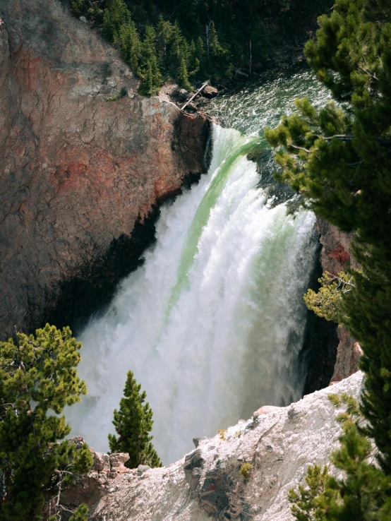 waterfall in the wilderness is very clear and there is no water