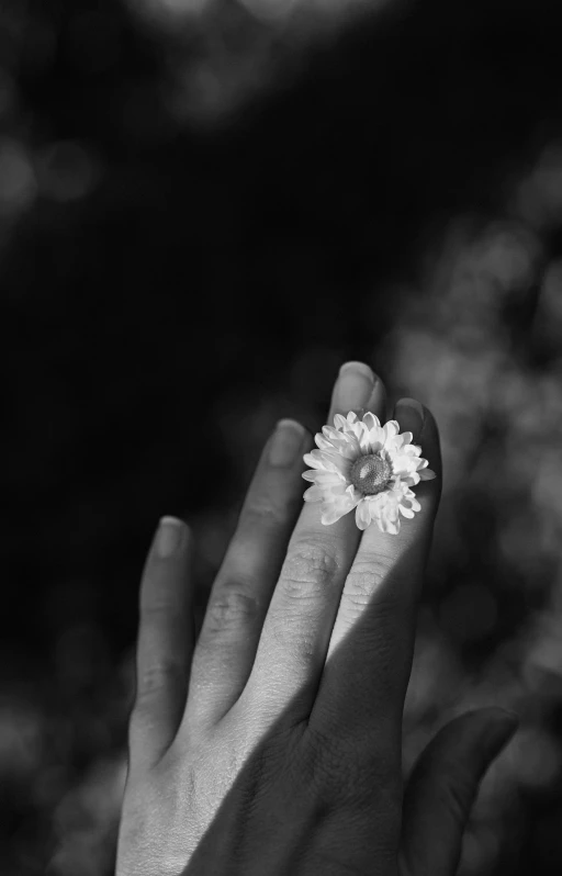 a person holding onto an object with one hand