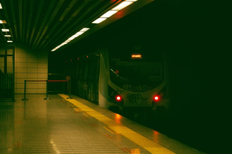 the light on is bright red at this train station