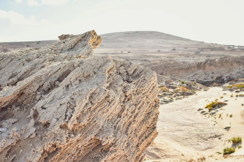 the rock formations look like they could have been split into two pieces