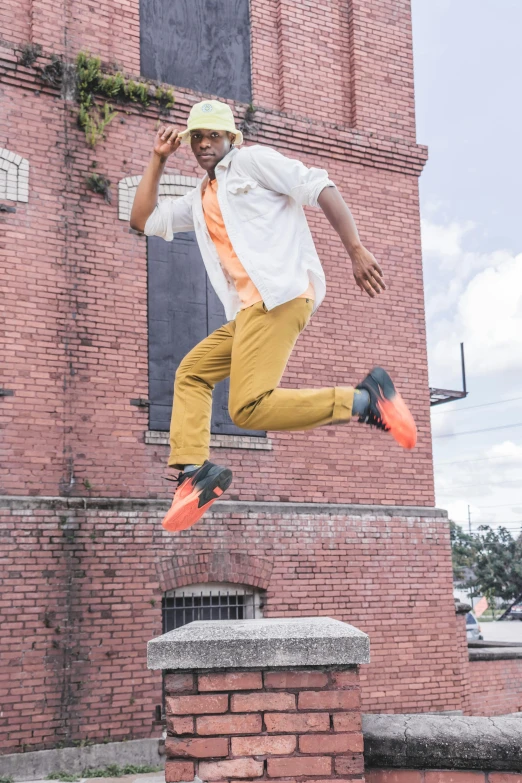 a man is on his skateboard and jumping