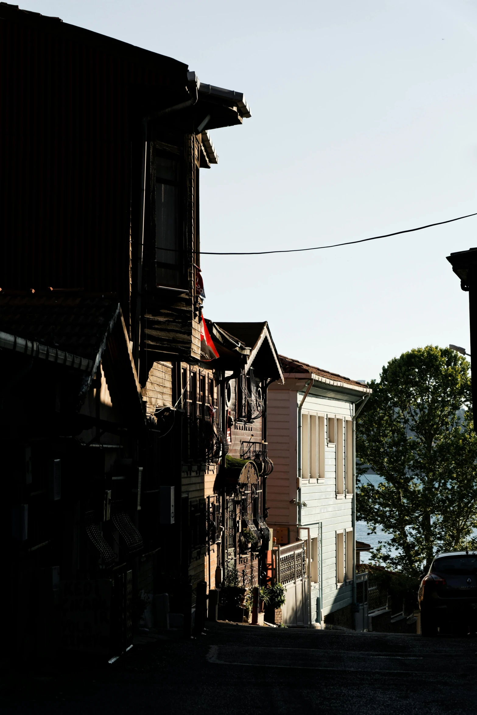 view of a residential area from an alleyway