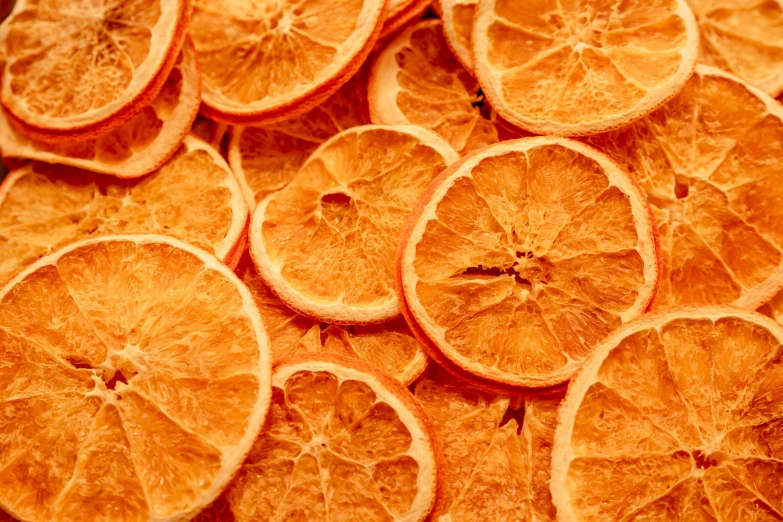 several slices of orange are arranged into the form of circles