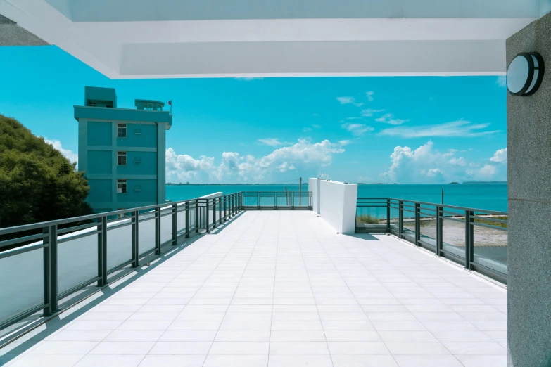 balcony view of the ocean on a sunny day