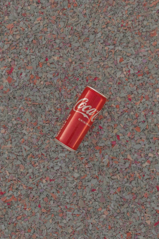 red can lying on the ground
