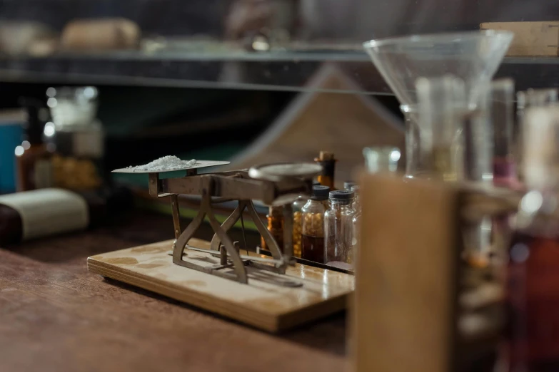 miniature model of table with spices and spice shakers