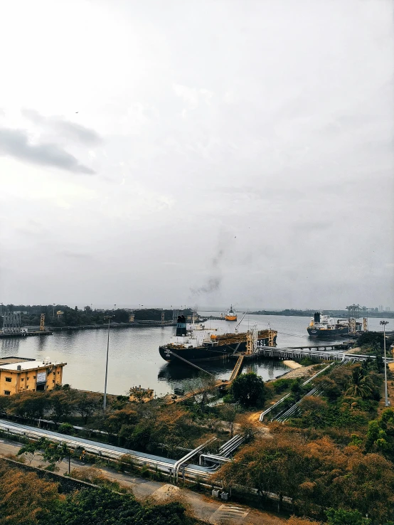 a boat dock with several boats in it