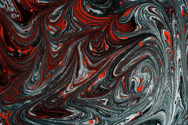 red, white and black fluid art on a textured backdrop