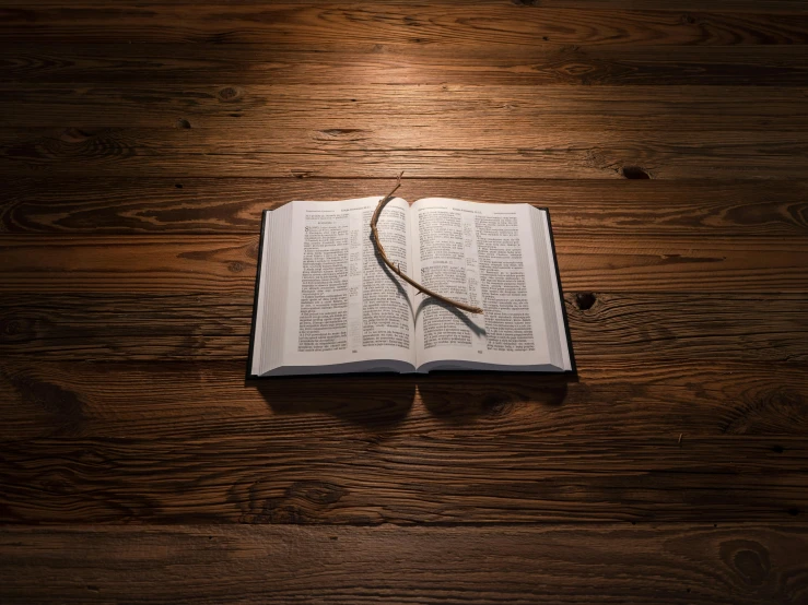 a book sitting on top of a wooden table