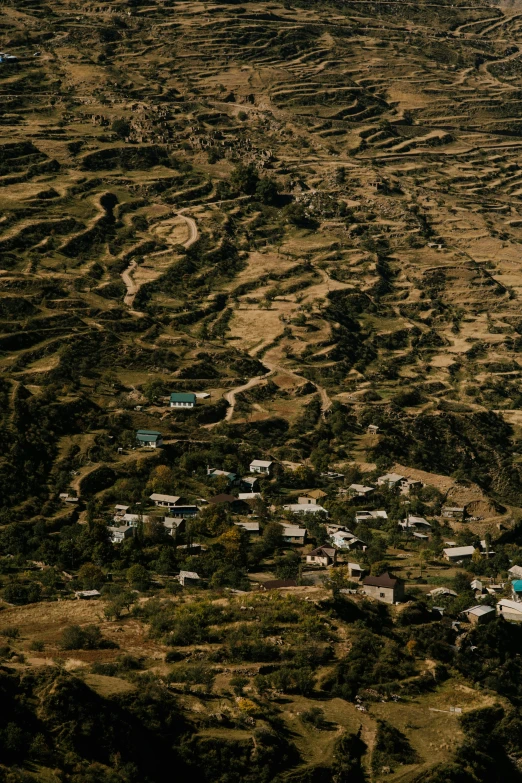 a remote area with many houses on it