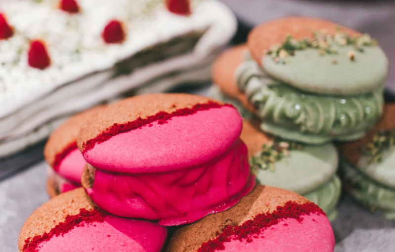 assorted cookies are displayed on a table