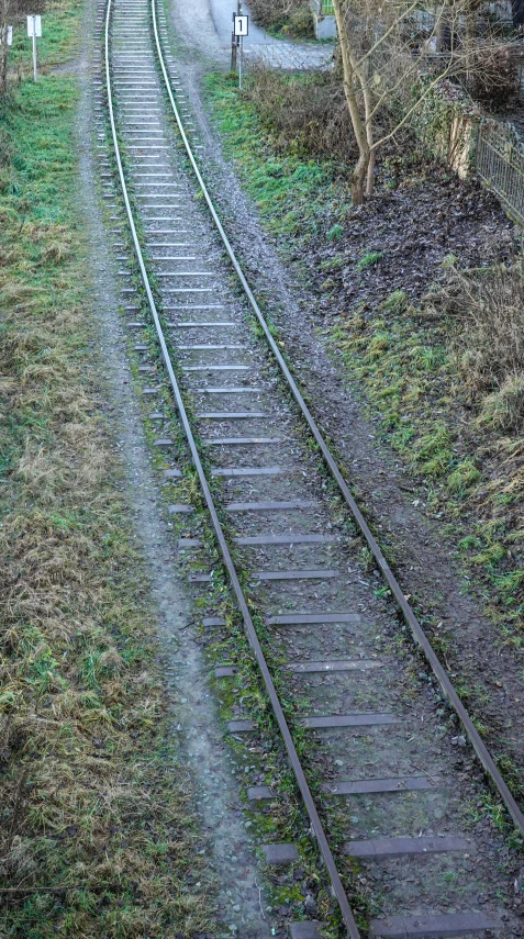 there is an old railway line that goes around a corner