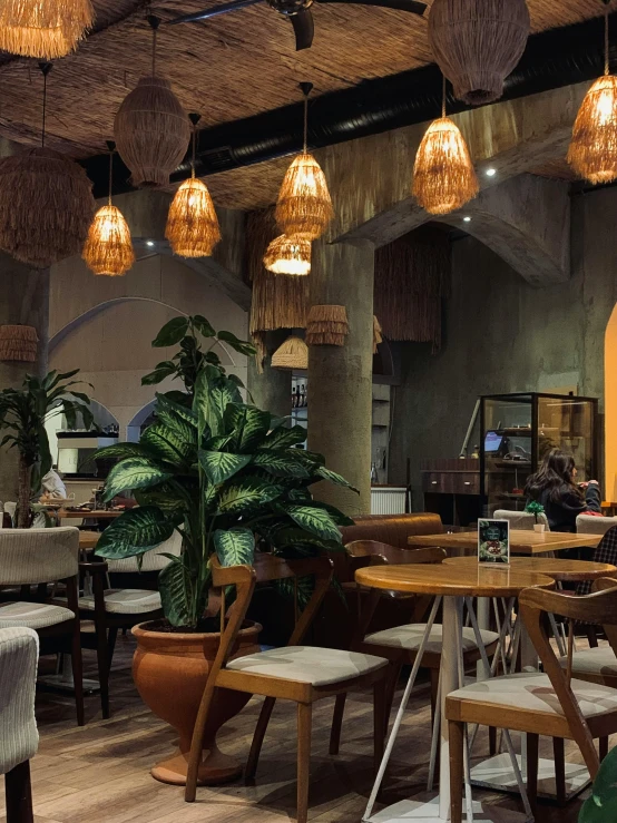 a dining area filled with lots of chairs