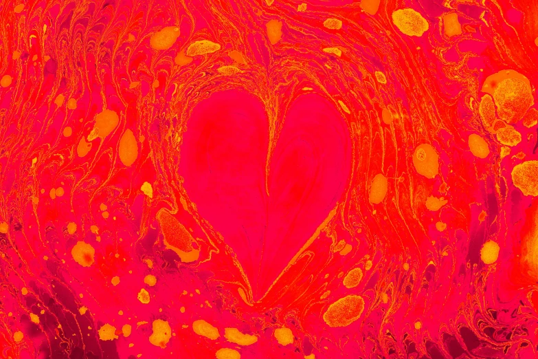 an image of heart shapes with paint on it