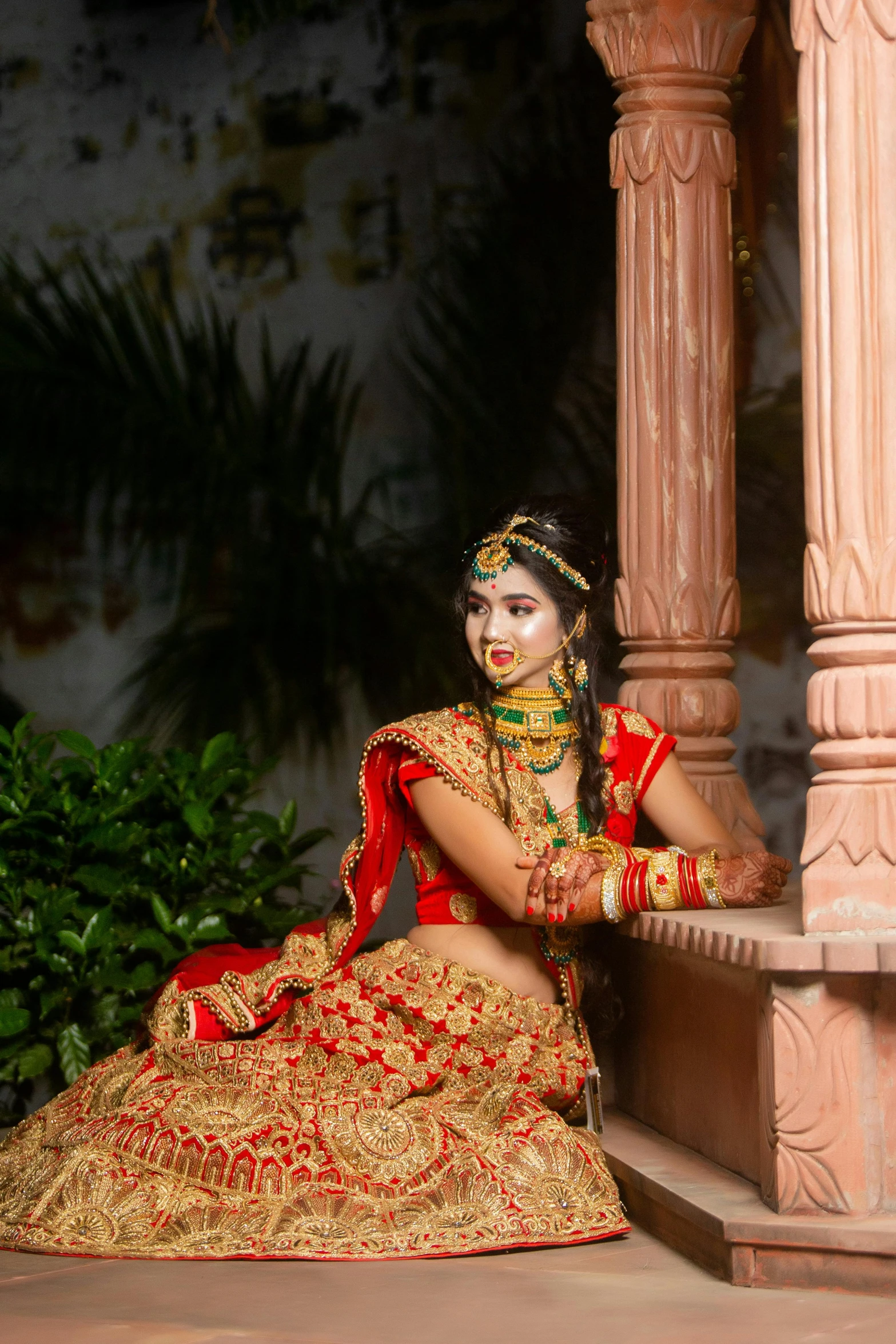 a woman in a wedding dress and makeup