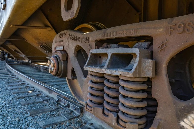 an old train sits on some railroad tracks