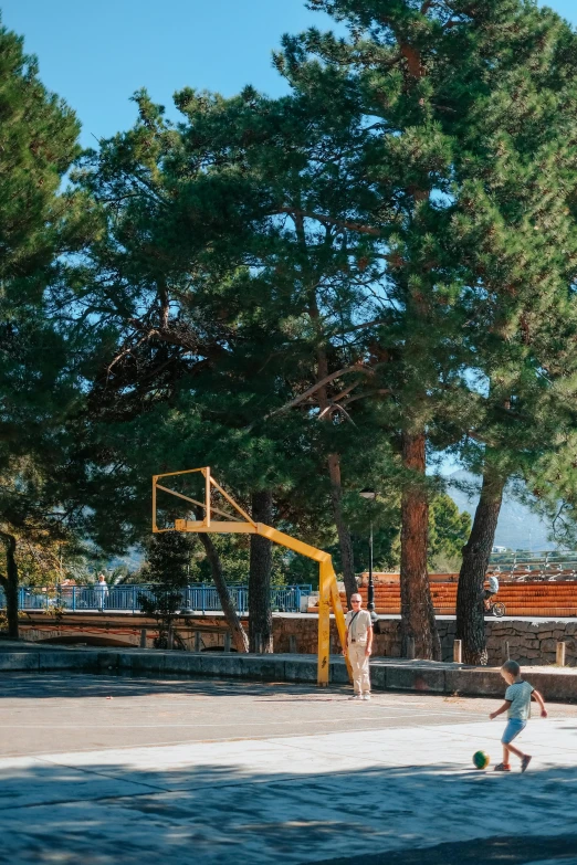 a group of s playing ball with the trainer