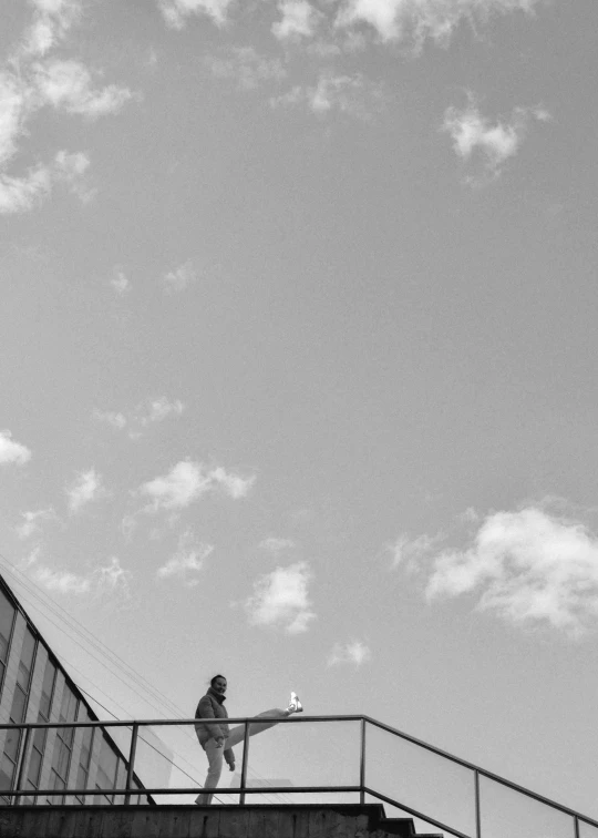 a woman standing on top of a ramp