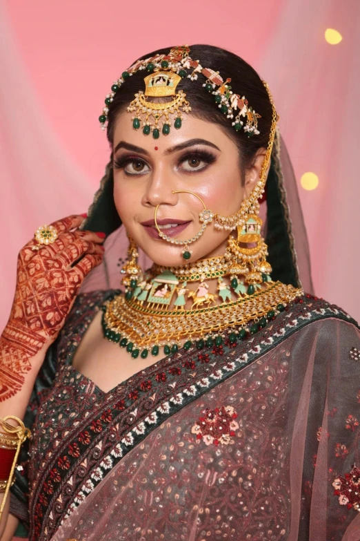 a woman is dressed in traditional indian garb