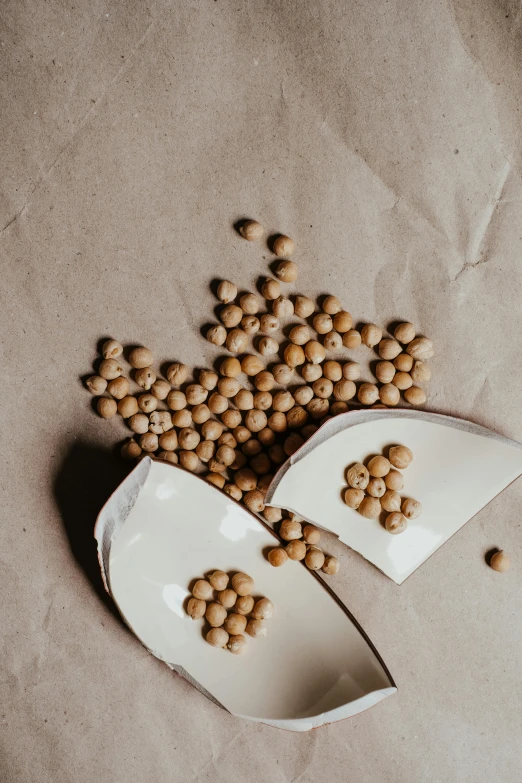 this is an image of a pair of white shoes on top of food