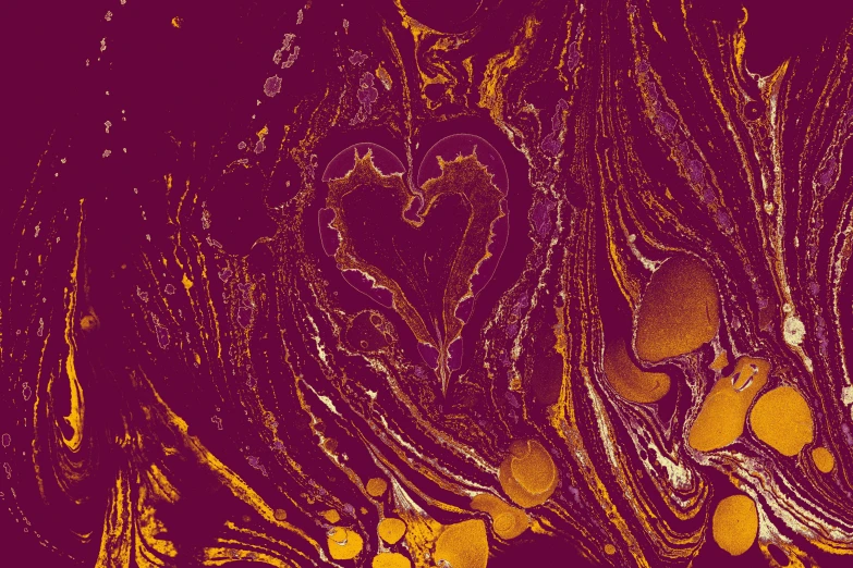 orange and red art in a purple background