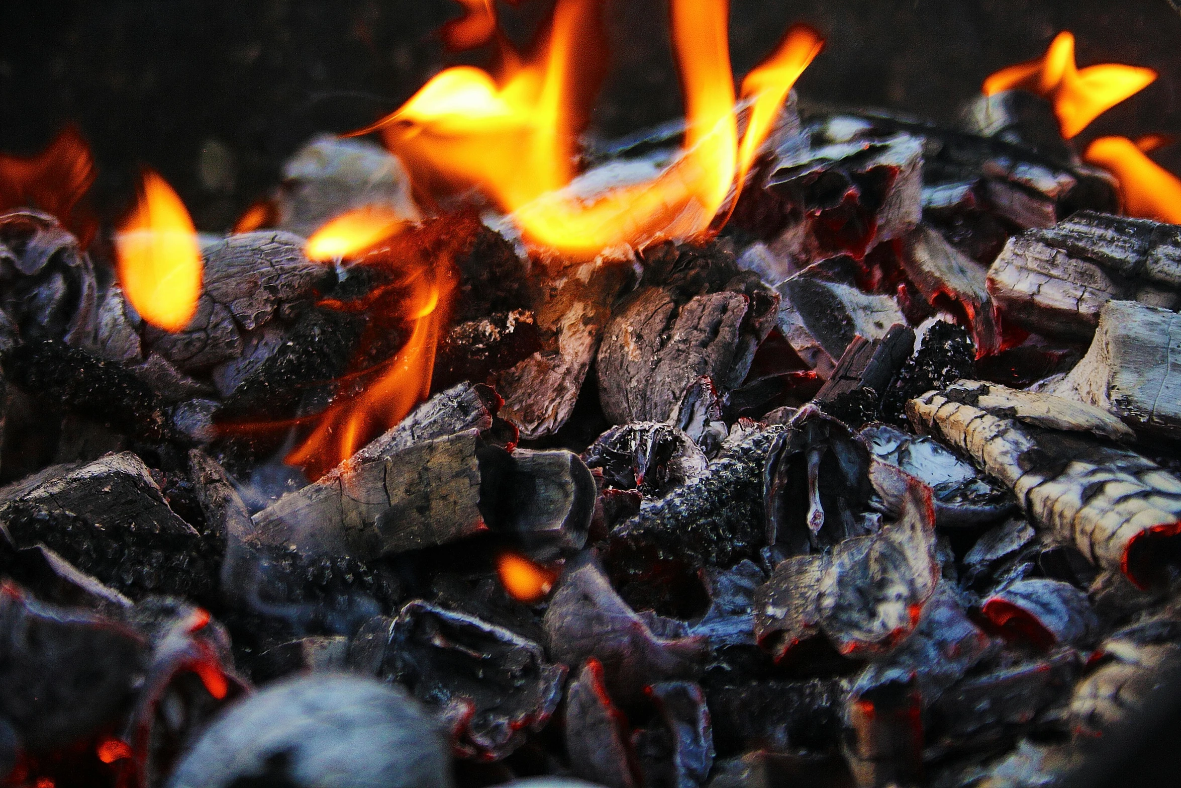 a fire burning through the fire glass