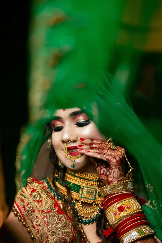 a woman in her costume poses for a po