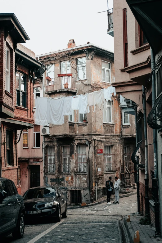 an old residential area in a poor city