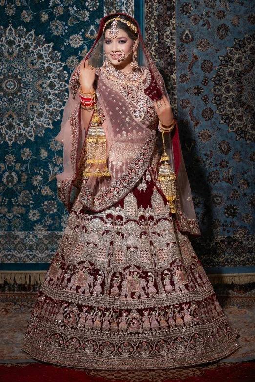 a bride in her traditional bridal outfit