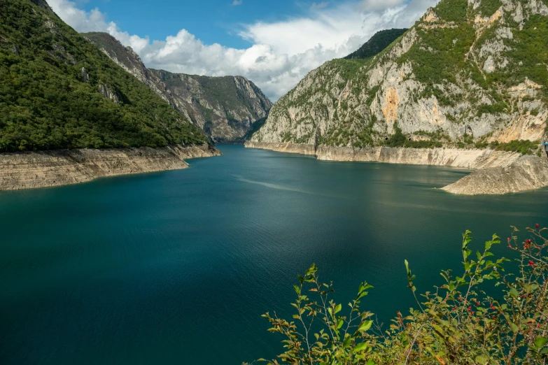 two big rivers that are surrounded by hills