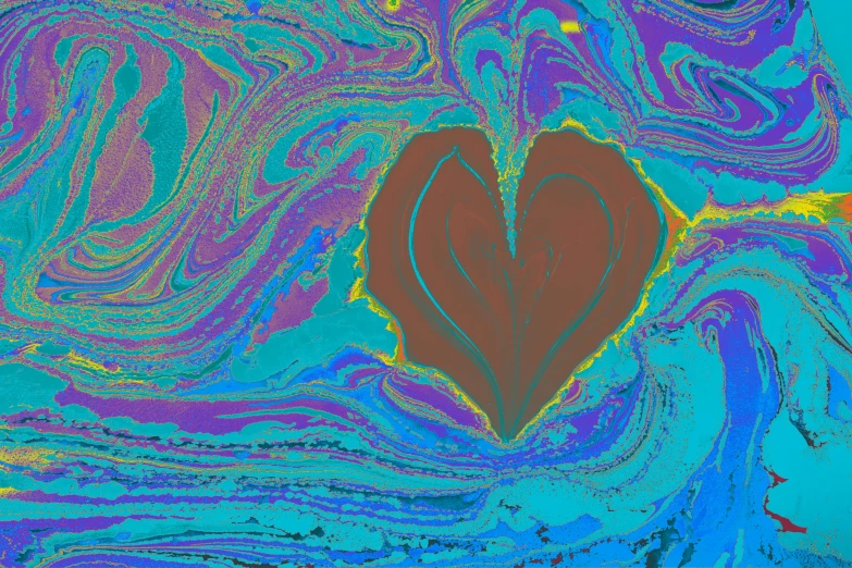 an abstract image with a heart and colors