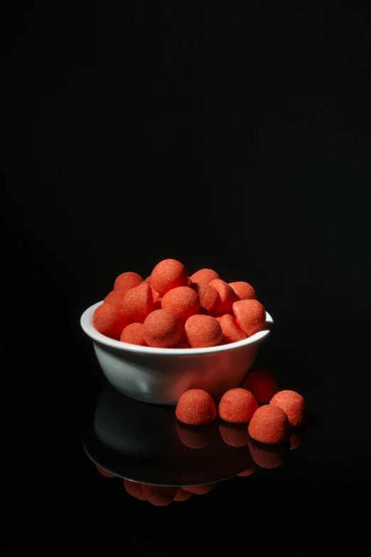 small food is in a white bowl on the table