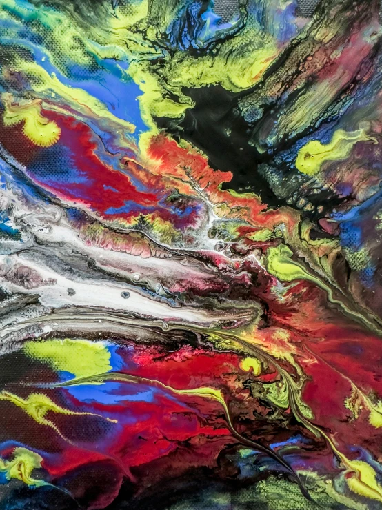 abstract paint that looks like it has colorful streaks