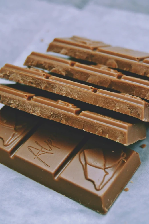 a chocolate bar with five squares cut into sections