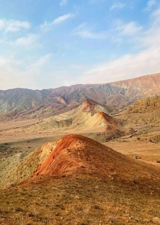 the colorful mountain ranges of a desert landscape