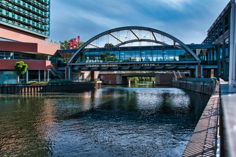 some buildings that are on both sides of the river