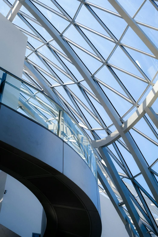 a view of the ceiling and glass area