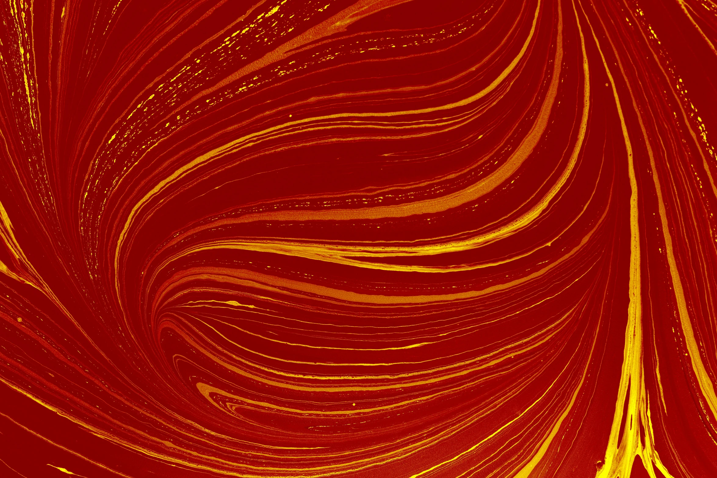 a red background with an orange swirl