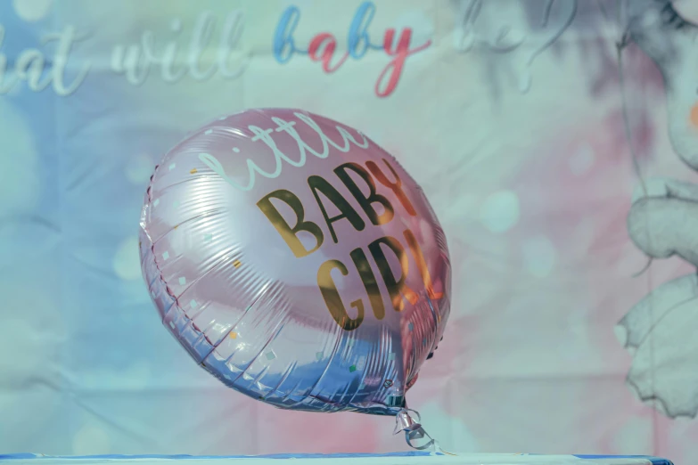 this balloon that says baby gap on it's bottom