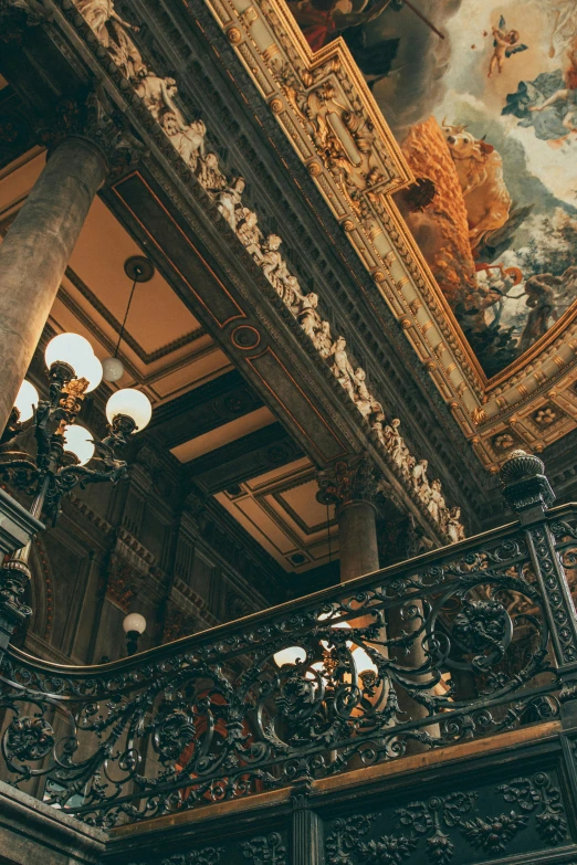 a view up at the ceiling and painted ceilings