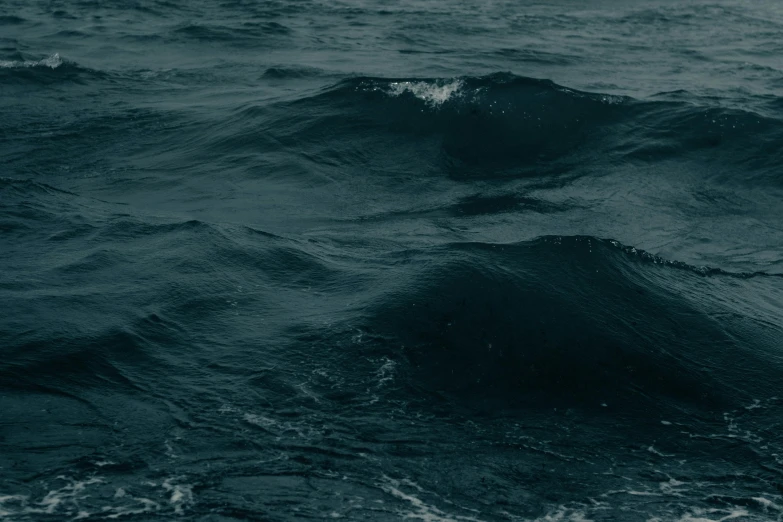 large dark blue ocean with rough waves