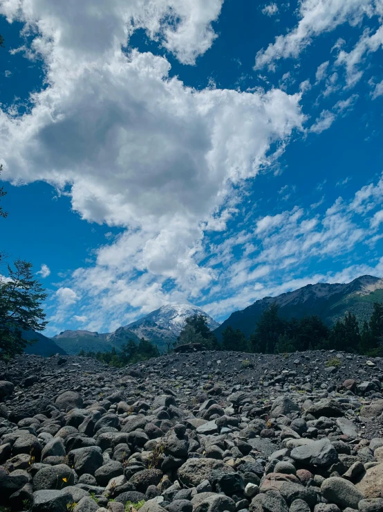 a beautiful view with a bunch of rocks on the ground