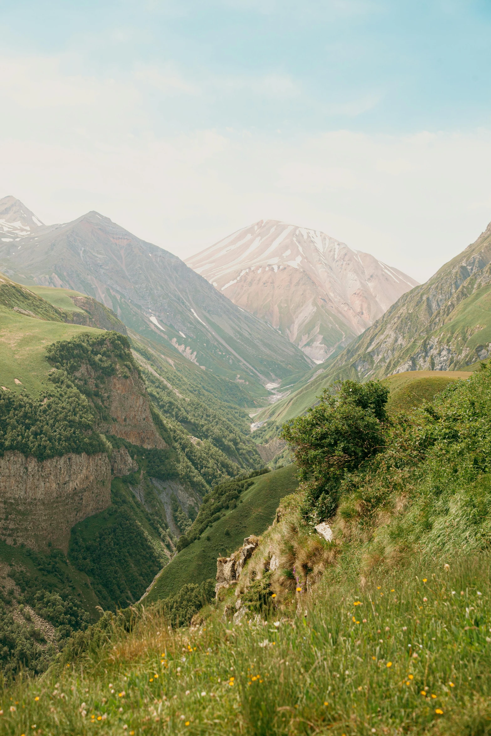 the mountain has a very high slope as well as some bushes