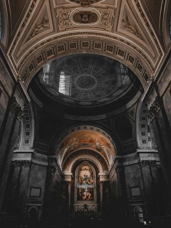 the ceiling in the navel of a building