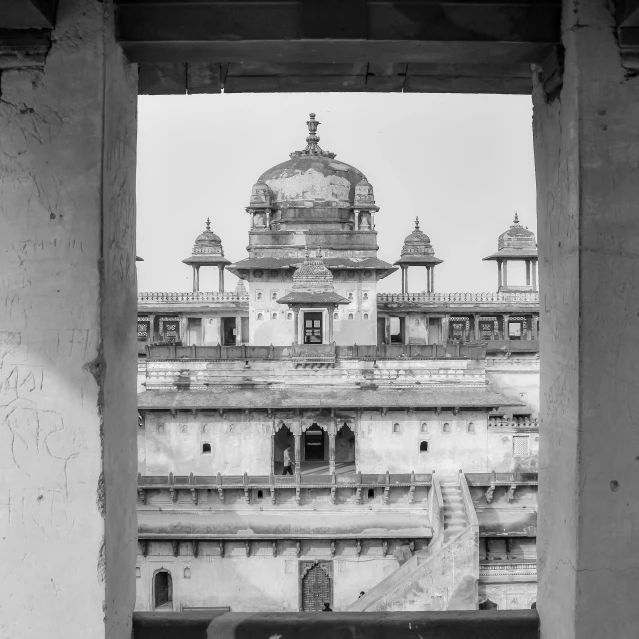 a palace type building with a large balcony