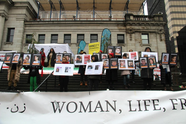 there are people protesting for a woman life demonstration