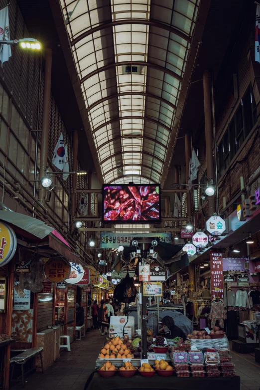 the market features several kinds of produce and fruit